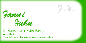 fanni huhn business card